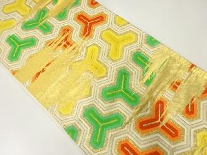 アンティーク　毘沙門亀甲模様織出し袋帯（材料）